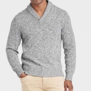 Goodfellow & Co Heather Gray Shawl Collar Pullover Sweater - Size Medium